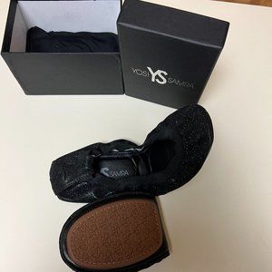 Yosi Samara foldable glitter ballet flats women NWT